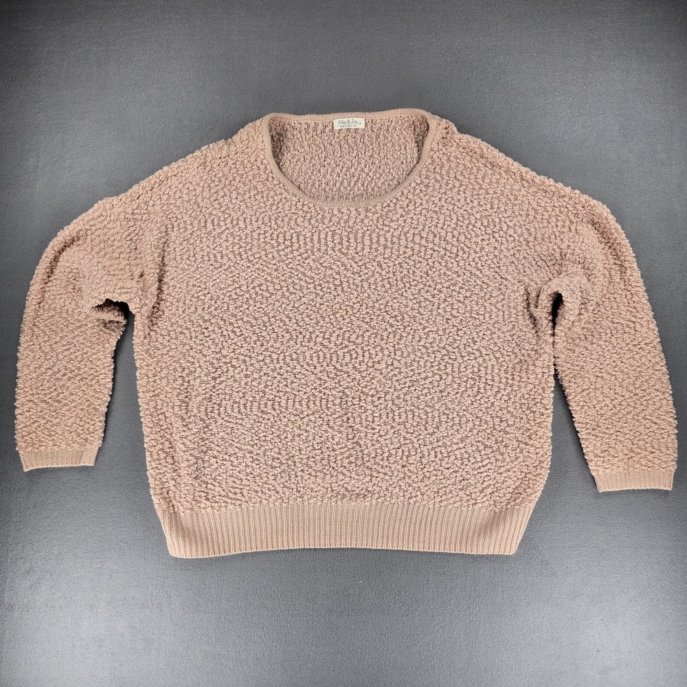 Jolie Joy Sweater Women's 3X Plus Size Chunky Knit Lightweight Pale Mauve Cozy